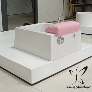 Bain de pieds de massage <span class=keywords><strong>professionnel</strong></span> plate-forme de pédicure en bois blanc bol de pédicure avec 7 couleurs Led baignoire spa pour pieds - Product Image 2