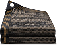 Filet d'ombrage double face marron café pour extérieur avec œillets et pinces – Filets d'ombrage de haute qualité pour l'extérieur