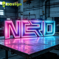 Lettres en relief 3D personnalisées XDSign Abyss Sign, lettres en acrylique semi-transparentes, éclairage LED, décoration imperméable IPx7