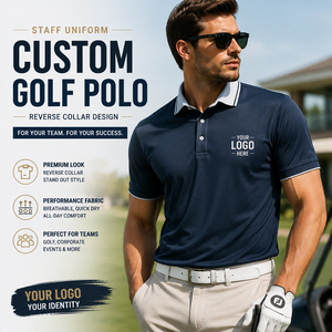 Camisas Polo de Golf con Logotipo OEM Bordado, Transpirables, que Absorben la Humedad, de Manga Corta, Uniformes para Personal, con Estampado Personalizado y Cuello Invertido - Product Image 1