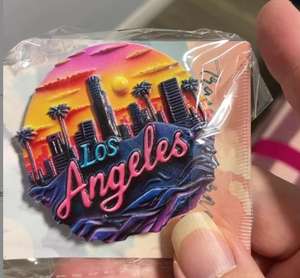 Autocollant de réfrigérateur américain en résine <span class=keywords><strong>Coucher</strong></span> de soleil à Los Angeles Style rétro 3D Décoration de chambre Cadeau Souvenir Aimant de réfrigérateur en résine - Product Image 6