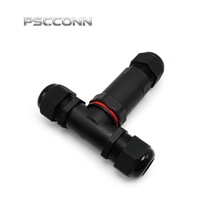 Connecteur circulaire étanche IP68 PSCCONN GW25 à 3 broches en T, connecteur de câblage extérieur haute puissance 32A 400V, boîtier métrique M25
