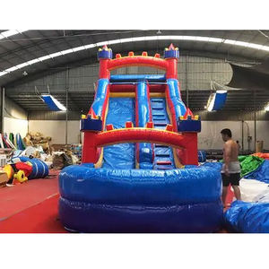 Commercial Rentals Water Park <b>Outdoor</b> Inflatable Castle Jumping Bouncer Water Slide with Pool for Beach 5-10 kids with Blower - Product Image 2