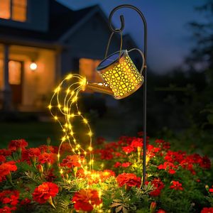 Luces Solares para Regadera, LED Blanco Cálido, Decoración de Jardín para Exteriores, Guirnaldas de Luces Solares Colgantes de Metal para Patio - Product Image 1