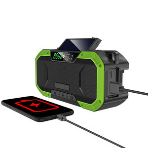 Solar Powered AM FM Portable Radio <b>Speaker</b> with <b>LED</b> Display Flashlight Alarm for Outdoor Camping Hiking - Product Image 6
