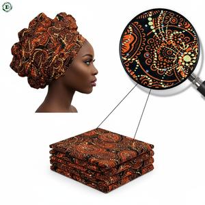 Tessuto Cerato con Motivo Paisley Bruciato, Kain Africano Stampato a Cera, Alta Qualità, PAISLEY FLORAL BATIK HANDKERCHIEF - Product Image 3