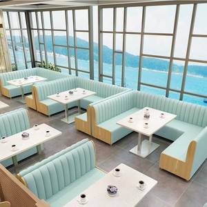 Дешевый современный ресторанный набор, столы для кафе, U-образные будки, диван, кофейня, пакет мебели, решение