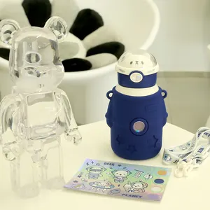 New 2023 Cute Astronaut Children's Thermos Cup For Kids 316 Stainless Steel Kettle Students Kindergarten Baby Straw Water Bottle