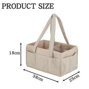 ราคาดีขายส่งแบบพกพาเท็ดดี้กํามะหยี่เนอสเซอรี่ออแกไนเซอร์ตะกร้าถังแม่แบกกระเป๋าผ้าอ้อมผ้าอ้อมแคดดี้สําหรับทารก - Product Image 2