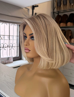 Perruque Sheitel juive de luxe en cheveux humains bruts européens, coupe bob, avec dentelle, nœuds simples, nœuds invisibles, pré-épilée, ligne de cheveux naturelle