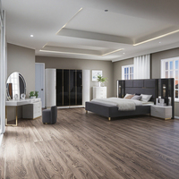 Ensemble de meubles de chambre à coucher modernes de luxe royal blanc avec lit king size et rangement en bois, idéal pour les chambres spacieuses