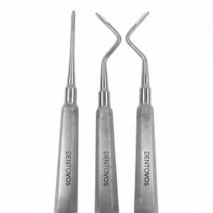เครื่องมือถอนรากฟัน Dentovos Hiedbrink Root Tip Pick Elevator รุ่นพรีเมียม ทำจากเหล็กกล้าไร้สนิม 420 ผิวขัดด้านเคลือบพลาสมา สำหรับดึงเศษรากฟัน - Product Image 3