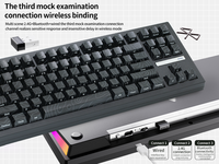 Zornher ZH870 Wireless Gaming Mechanical Keyboard 80% Black Custom Keyboard Lighted up Black Topographic Keycaps Hot Swappable