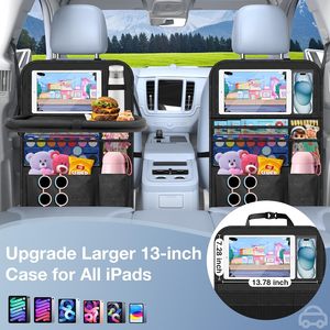Organisateur de siège arrière de voiture 9 poches de rangement Support de <span class=keywords><strong>tablette</strong></span> Kick Mats Seat Protector Essential Travel Gear for Kids Adults - Product Image 4