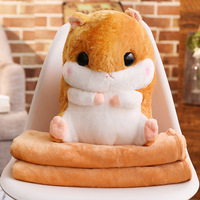 Gefüllte süße Hamster Plüsch tier Großhandel Plüsch Hamster mit warmen Decke Spielzeug benutzer definierte hand warme Kissen Hamster gefüllte Plüsch tier