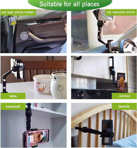 Support de téléphone pour rétroviseur de voiture, rotatif à 360° et rétractable, amélioré avec de nouveaux matériaux - Product Image 6