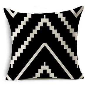 Copricuscino quadrato moderno nuovo semplice bianco nero geometrico onda federa per la casa Hotel divano fodera cuscino - Product Image 1