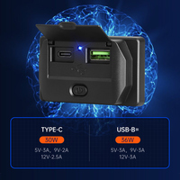 Chargeur de voiture double USB-C étanche avec bouton d'alimentation et cache anti-poussière, 12V/24V, port de charge universel pour véhicule, vente en gros d'usine