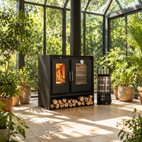 Poêle à bois d'intérieur de style nouveau avec four, pratique pour la cuisson et le chauffage, idéal pour villa, chalet, restaurant