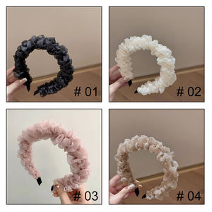 韓国風ふわふわリーガスパラエルカベロかわいいクマウォッシュフェイスヘアアクセサリーシンプルなキャンディーカラーバンドゥシェブックスファム卸売 - Product Image 5