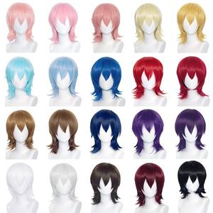 Toptan 35cm Kısa Çok Renkli MSN Peruk <span class=keywords><strong>Cosplay</strong></span> Sentetik Anime Cadılar Bayramı Isıya Dayanıklı Saç Perukları Parti İçin - Product Image 3