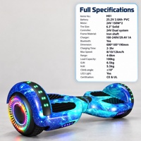 Trottinette électrique auto-équilibrante pour adultes, hoverboard de 6,3 pouces avec haut-parleur Bluetooth