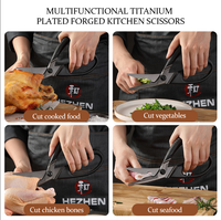 XINZUO Nouveau Design Ciseaux Multifonctionnels 4Cr13 En Acier Inoxydable Noir Titane Plaqué Ciseaux De Cuisine pour La Nourriture