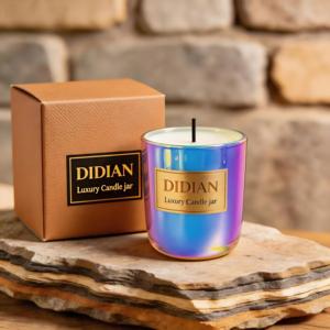 <span class=keywords><strong>Pot</strong></span> à bougie vide irisé haut de gamme personnalisé avec étiquette privée, 8 oz et 10 oz, avec couvercles, pour bougie de Noël, coffret cadeau de luxe pour la maison - Product Image 1