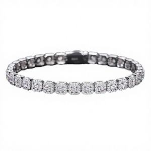 Envío Rápido, Joyería Hip Hop, Plata de Ley 925, Chapado en Oro de 14K, Pasa la Prueba del Diamante, Pulsera de Cadena con Moissanita, Certificado GRA, Regalo - Product Image 4