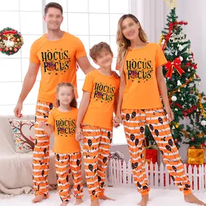 Custom 2023 Christmas Pajamas Matching Halloween Clothing Printing Home Wear Family Christmas Pajamas