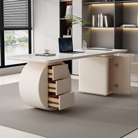 Bureau moderne minimaliste en bois couleur crème de luxe pour la maison, le bureau, le salon de beauté - Bureau d'étude et de consultation commercial pour ordinateur