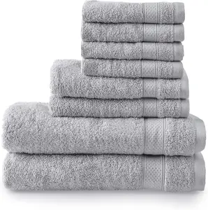 Customized Solid Color Cotton 500GSM Super Soft Super Thick Towel Bath Towel Set For Home Bath And Beach