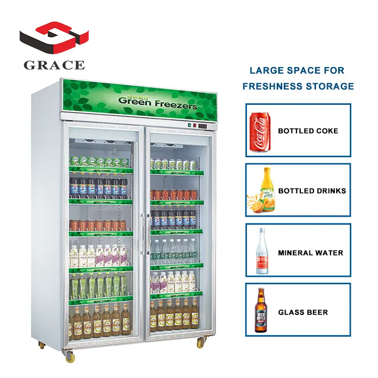 Grace Commercial Électroménager de cuisine autoportant Congélateur coffre à ouverture partielle de 398L