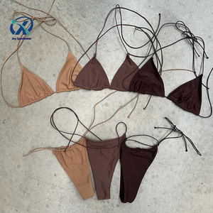 Eo cao backless một mảnh áo tắm sexy phụ nữ Bikini nhà sản xuất bán buôn V cổ tam giác Bikini tùy chỉnh đồ bơi với logo - Product Image 2