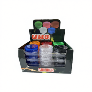 <b>Grinder</b> Plastic 4 Piece Set With Lid Colorful For <b>Herb</b> Grinding - Product Image 2