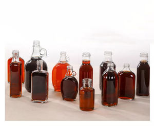 Bottiglia di sciroppo d'acero 250ml 375ml 500ml bottiglia di vetro di sciroppo d'acero per la tosse piatta trasparente all'ingrosso con manico per bere - Product Image 5