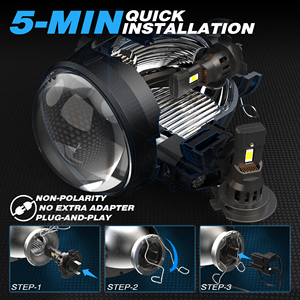 Mini Faro LED Z2S 1:1 <span class=keywords><strong>H7</strong></span> Canbus Tutto in Uno Plug and Play con Ventola, Lampadina LED <span class=keywords><strong>H7</strong></span>, Lampadina Fendinebbia Bianca 6000K - Product Image 2