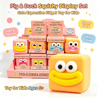 Jouet Squishy en PVC en forme de cochon ou de canard, blocs de construction, avec expressions mignonnes, doux à presser, jouet anti-stress pour enfants de 5 ans et plus