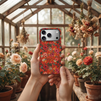 Coque de téléphone Denior en liège imprimé, antichoc, entièrement enveloppante, motif floral, compatible avec la charge sans fil pour les séries Apple 17, 16, 15, 14