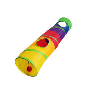 Einfaches Design Regenbogen Vierseitiger Hunde-und Katzen spielzeug tunnel Beliebtes interaktives Bewegungs spielzeug für Haustiere im Innen-und Außenbereich - Product Image 1
