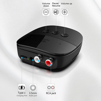 Adaptateur Bluetooth NFC BR06 Récepteur Audio Sans Fil V5.2 AUX 3.5MM RCA avec Carte TF/Clé USB Matériau Plastique