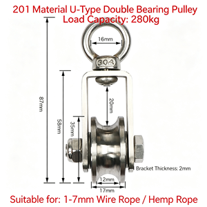 Rouleau de portail coulissant à rainure en V de 3 pouces avec plaque de base, robuste, double roulement, en acier inoxydable, certifié CE, OEM disponible - Product Image 4