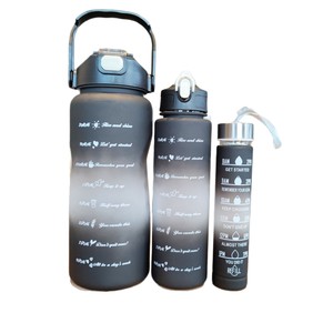 Three Piece Set 2L Dual Drink Plastic Water Bottle With Straw Sports Travel Cup Gift - Product Image 5
