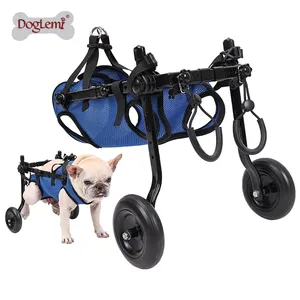 Pet Products Manufacturer Light Weight Easy Assemble Adjustable Pet Dog Wheelchair for Disabled Hind Black Legs Walking