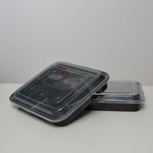 Boîte à lunch jetable en plastique de 34 onces à 4 compartiments, compatible micro-ondes, pour la préparation de plats à emporter et le stockage alimentaire - Product Image 4