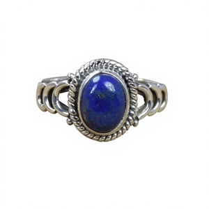 925 Sterling Silver <b>Lapis</b> <b>Lazuli</b> Gemstone <b>Ring</b> Trendy Christian Handmade Antique Fine Jewelry Certified - Product Image 1