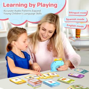 Tarjetas de Memoria Interactivas Bilingües en Español e Inglés, 510 Palabras Visuales, Aprendizaje del Abecedario y Números, Juguetes Montessori para Terapia del Habla - Product Image 6