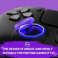 Anneaux d'accent de bâtons gated octogonaux redessinés bleus pour eXtremeRate PS5 Luna redessinés et pour coque redessinée PS4 Ghost