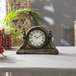 Relógio de mesa vintage antigo design europeu, decorativo, cordão de madeira - Product Image 2