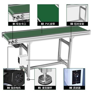 Belt Conveyor <b>PVC</b> Belt Conveyor With Aluminum Frame Adjustable Speed Motorized Table <b>Top</b> Conveyor For Industrial Use - Product Image 1